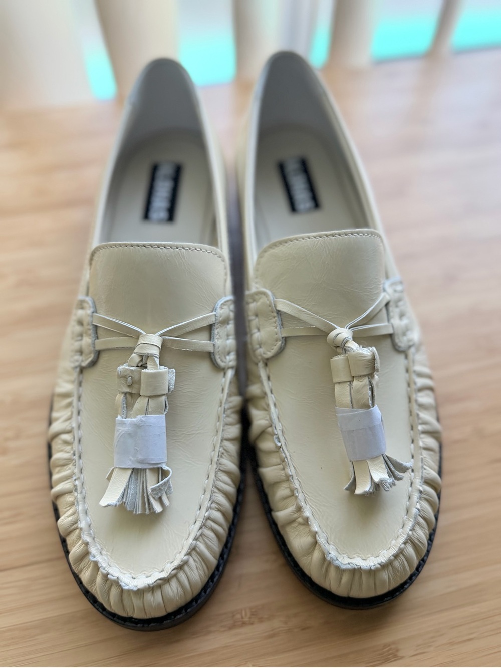 ALOHAS Marietta Onix Cream Leather Loafers Size 38 NWT - Picture 6 of 8